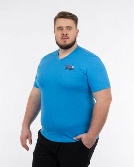 T-shirt col V flammé grande taille vert