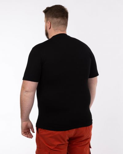 T-shirt col rond flammé grande taille noir