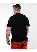 T-shirt col rond flammé grande taille noir