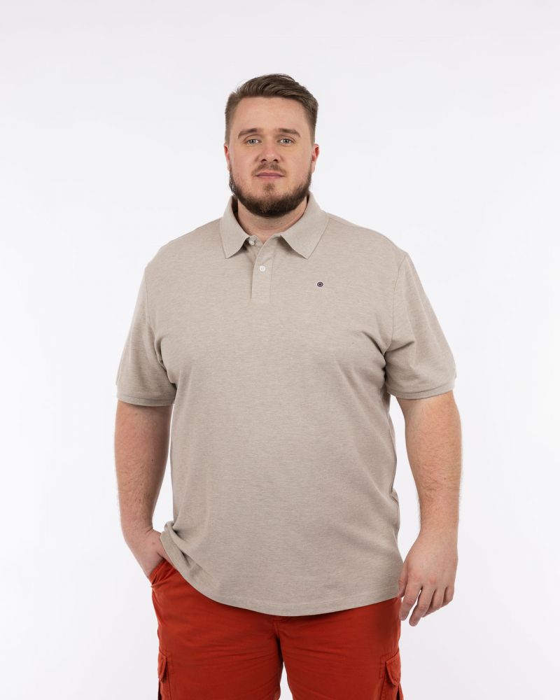 Polo piqué grande taille beige