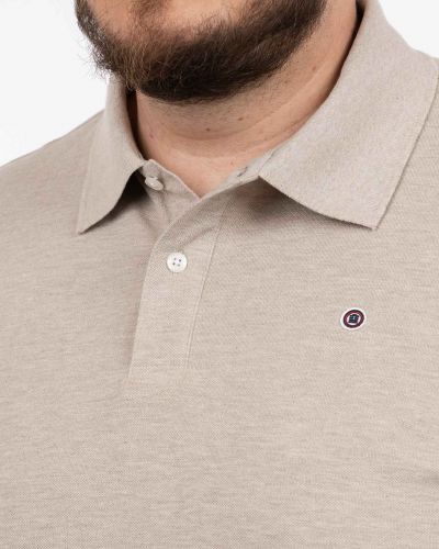 Polo piqué grande taille beige