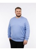 Pull col rond grande taille bleu ciel