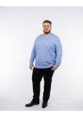 Pull col rond grande taille bleu ciel