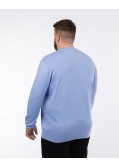 Pull col rond grande taille bleu ciel