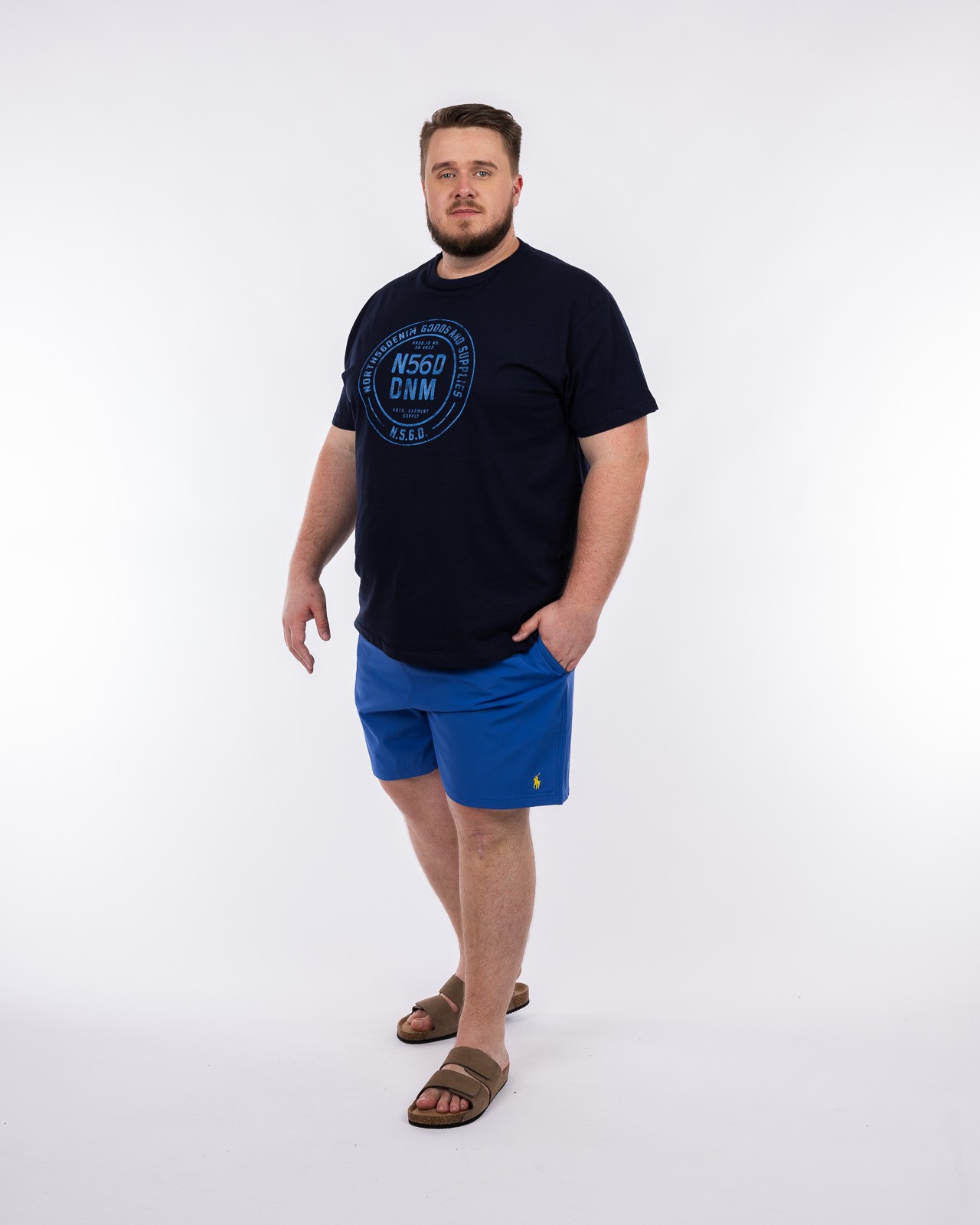 Tee shirt flammé grande taille bleu marine