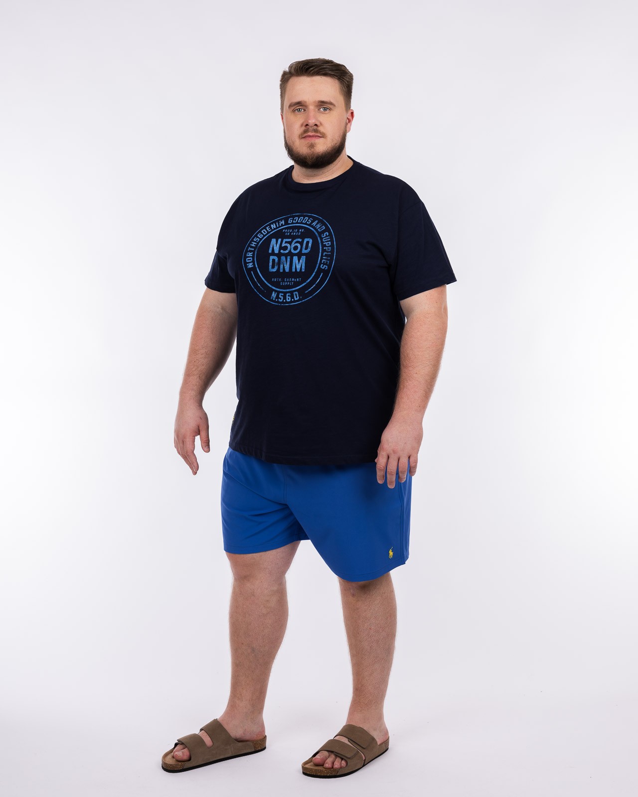 Tee shirt flammé pour homme grand bleu marine