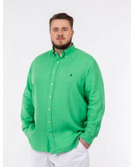 Chemise en lin grande taille vert