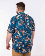 Chemisette tropical grande taille bleu