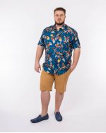 Chemisette tropical grande taille bleu