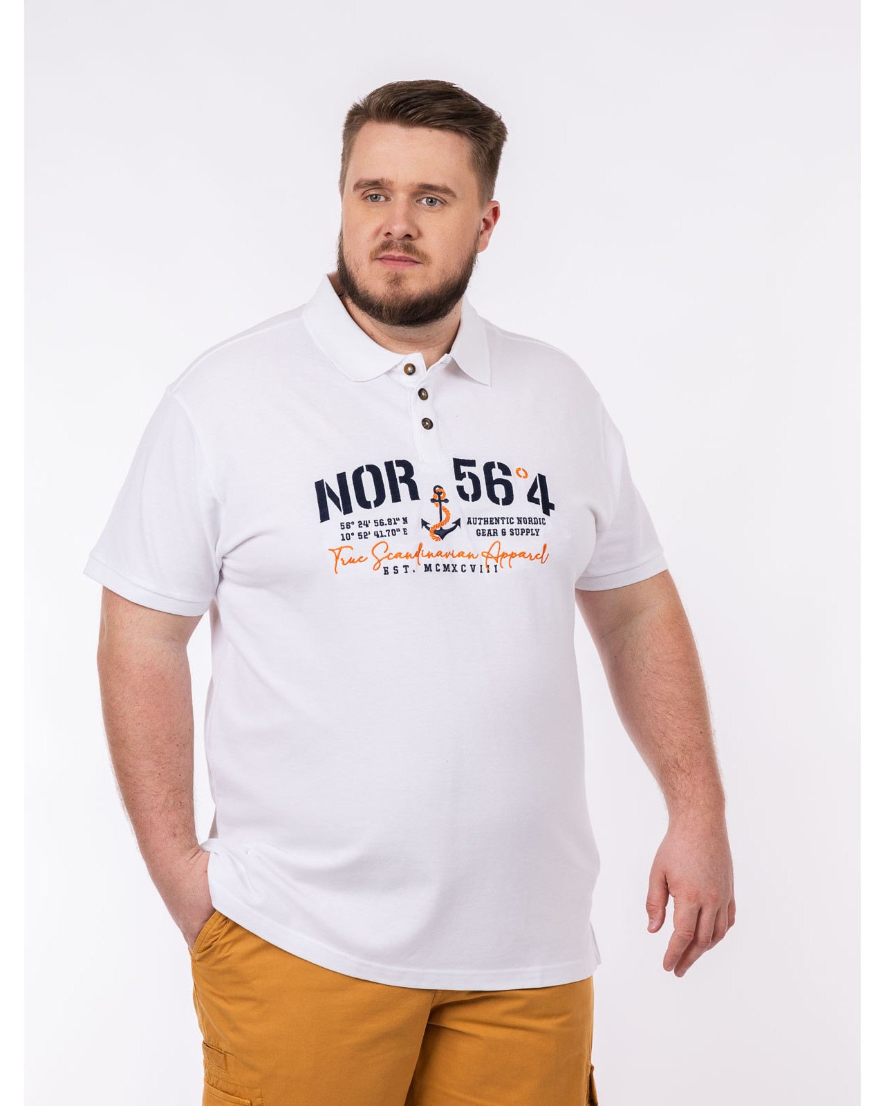 Polo piqué grande taille blanc