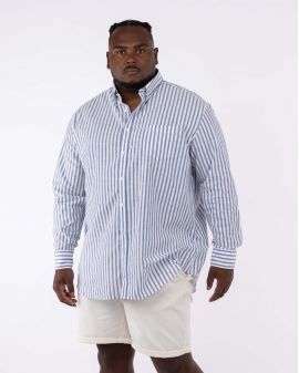 Chemise à rayures grande taille bleu