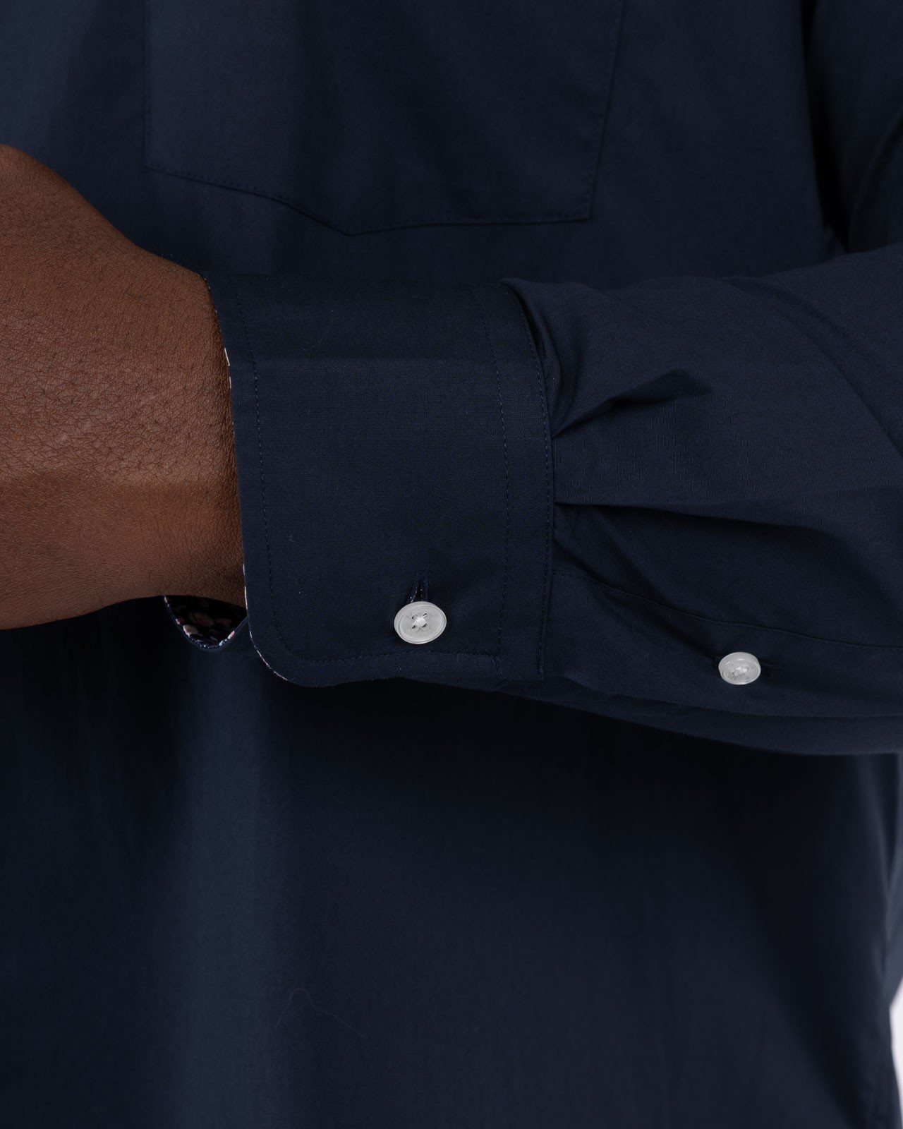 Chemise à coudières grande taille bleu marine