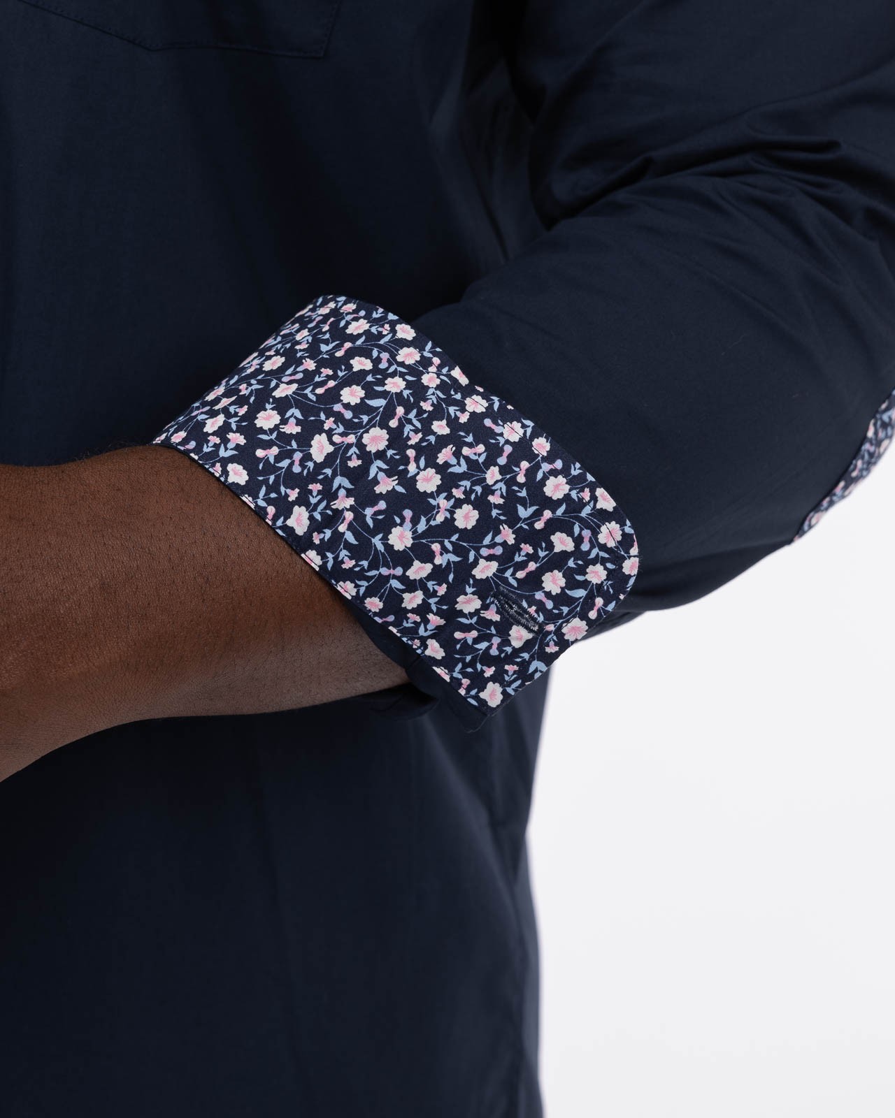 Chemise à coudières grande taille bleu marine