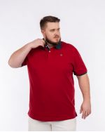 Polo piqué grande taille rouge