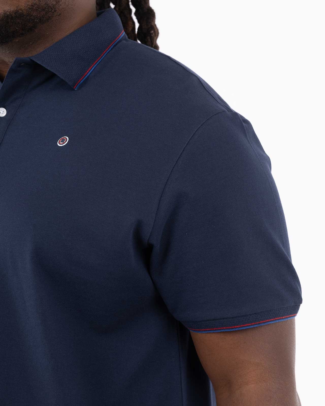 Polo piqué grande taille bleu marine