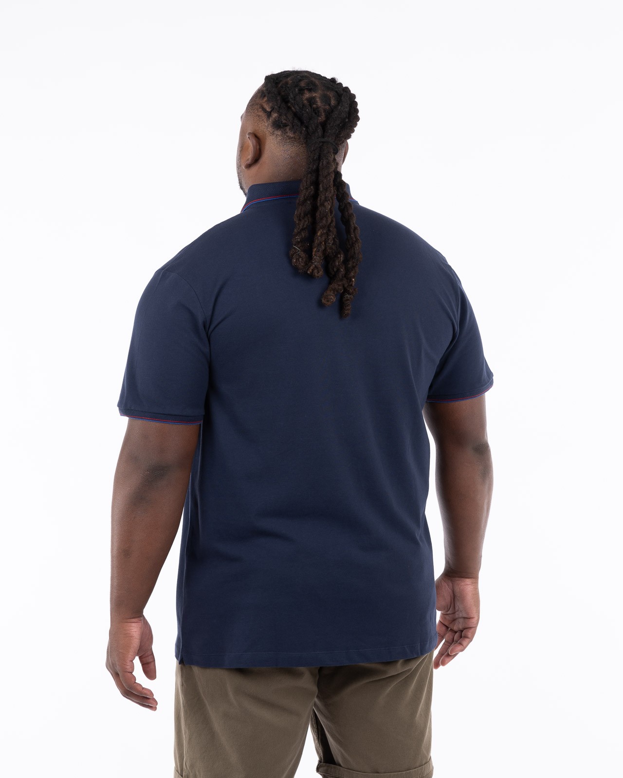 Polo piqué grande taille bleu marine