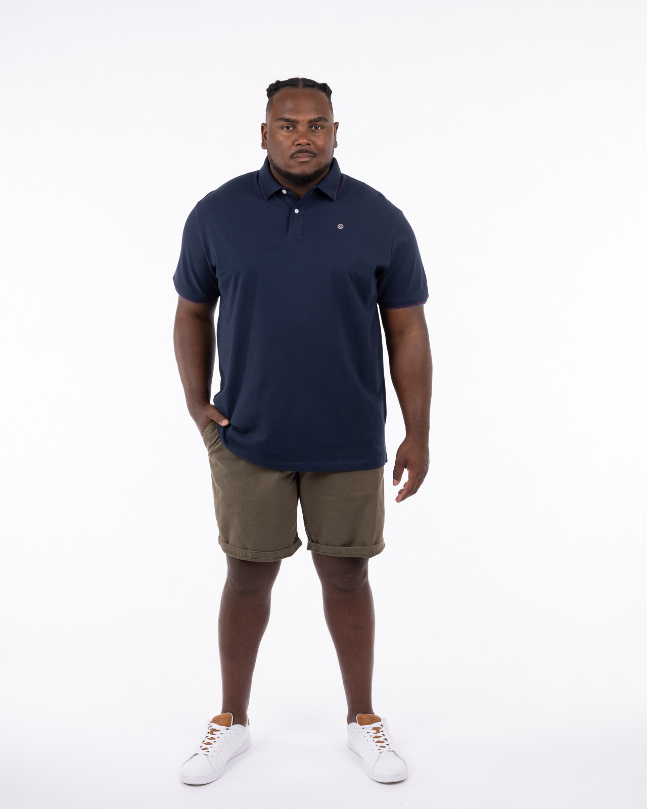 Polo piqué grande taille bleu marine
