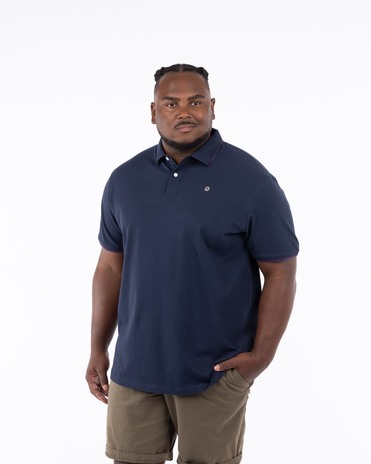 Polo piqué grande taille bleu marine