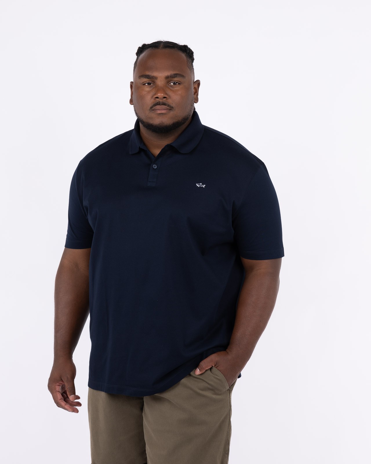 Polo piqué grande taille bleu marine