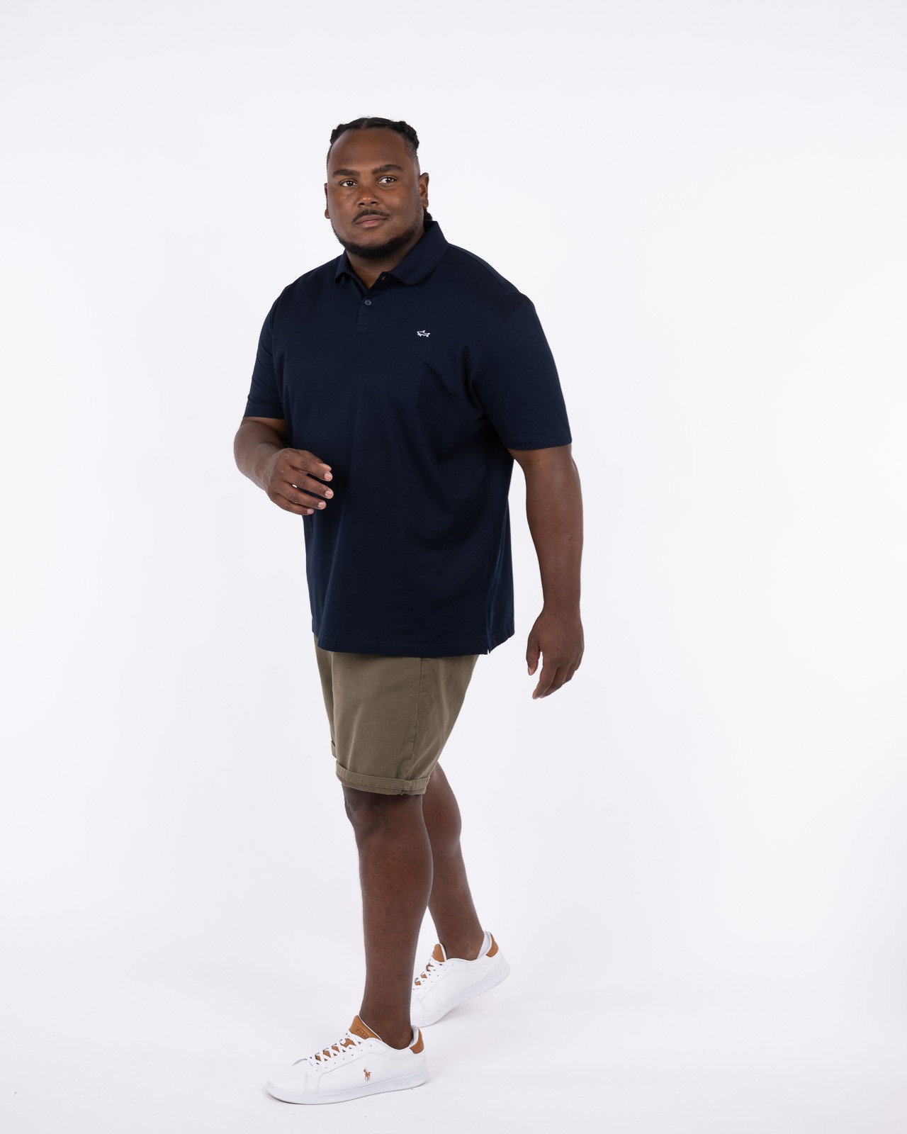 Polo piqué grande taille bleu marine