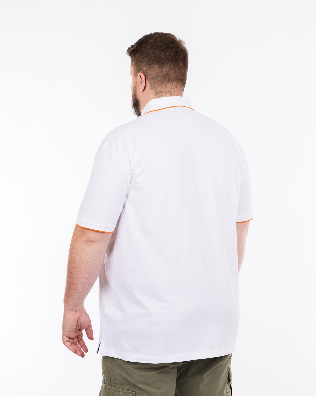 Polo piqué 4 sharks grande taille blanc