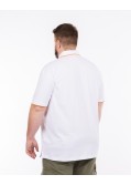 Polo piqué 4 sharks grande taille blanc