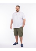 Polo piqué 4 sharks grande taille blanc