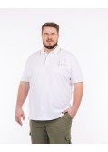 Polo piqué 4 sharks grande taille blanc
