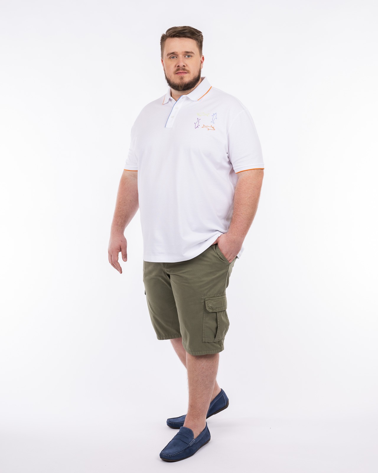 Short cargo grande taille vert kaki