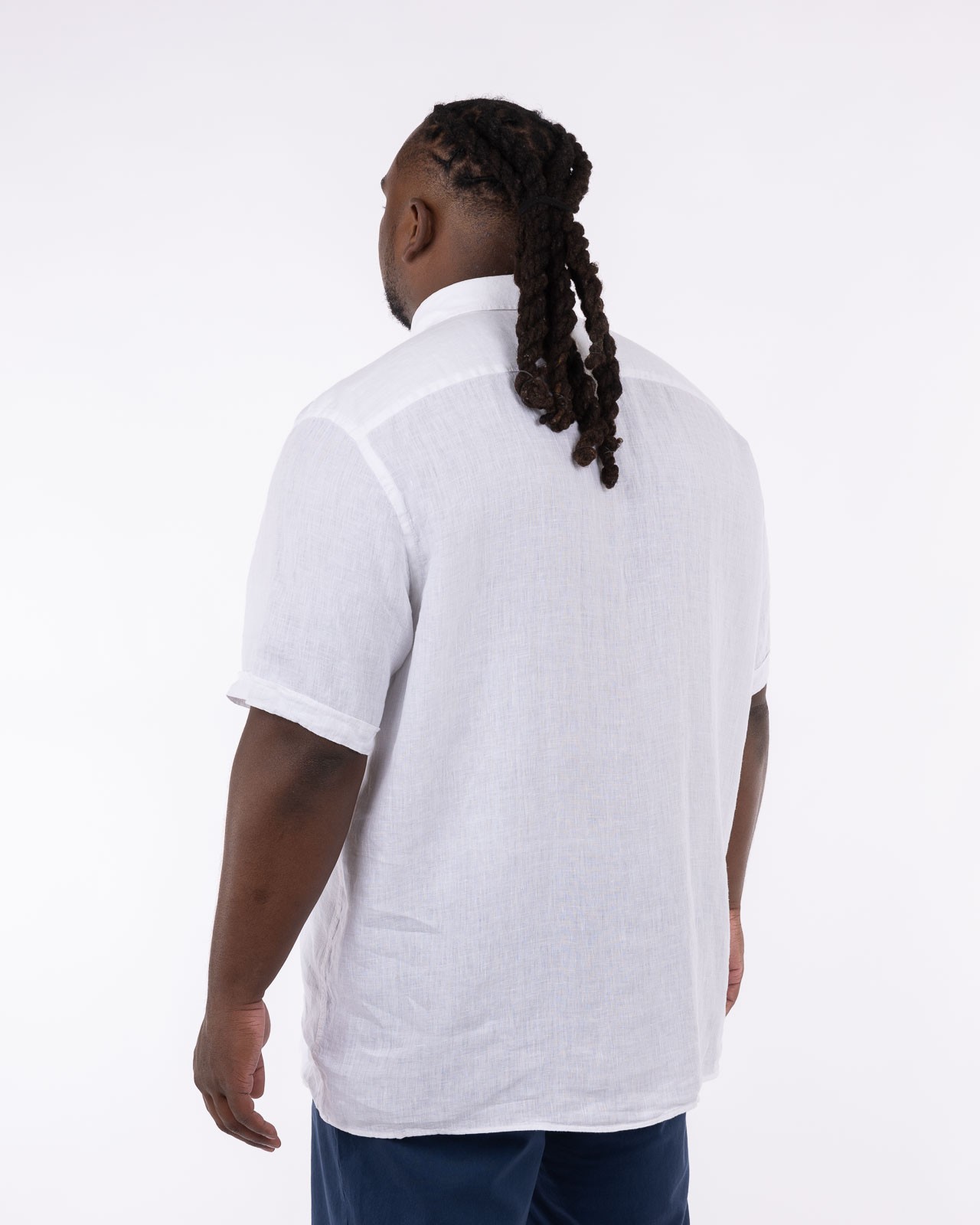 Chemisette en lin grande taille blanche