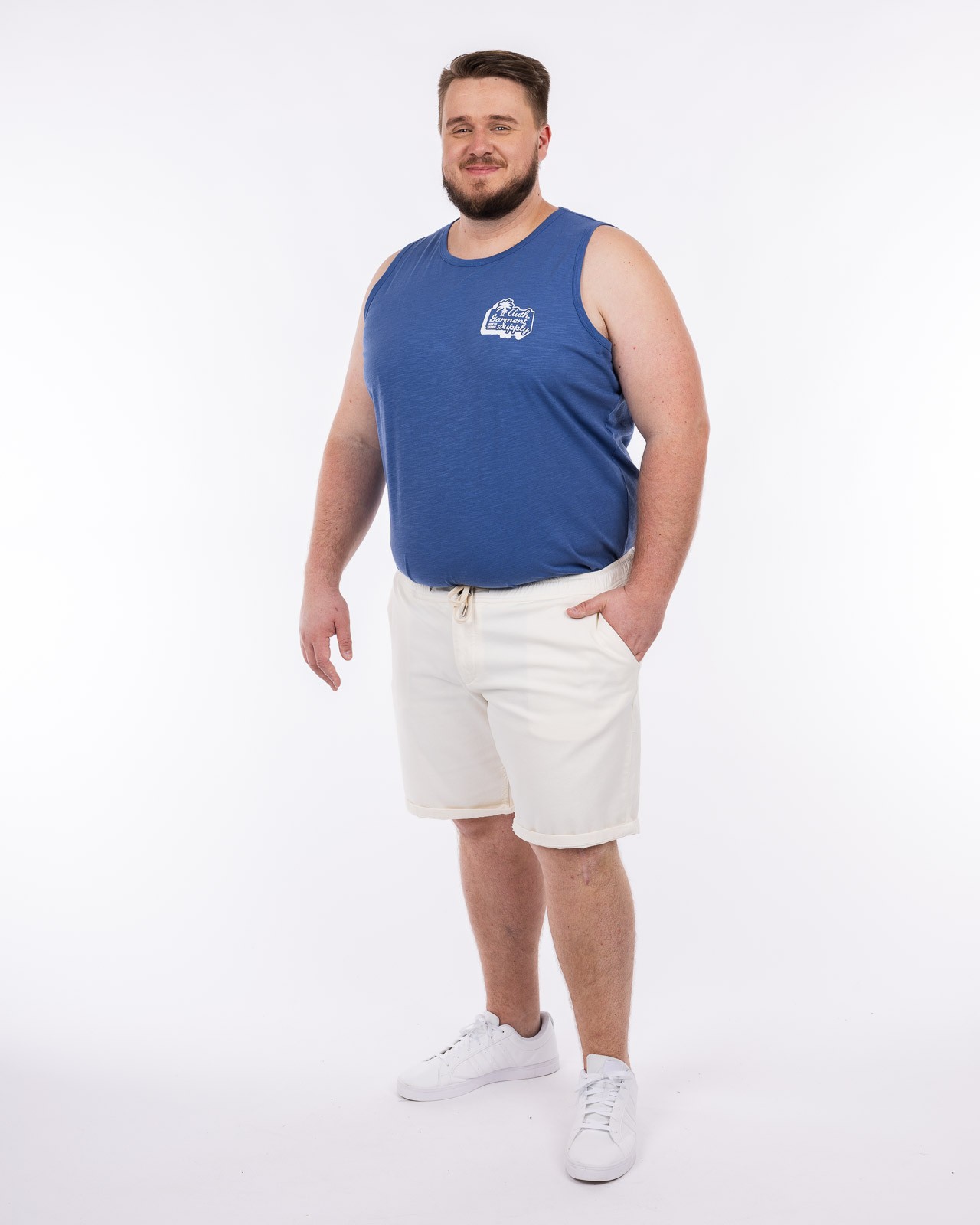 Short en maille stretch grande taille blanc cassé