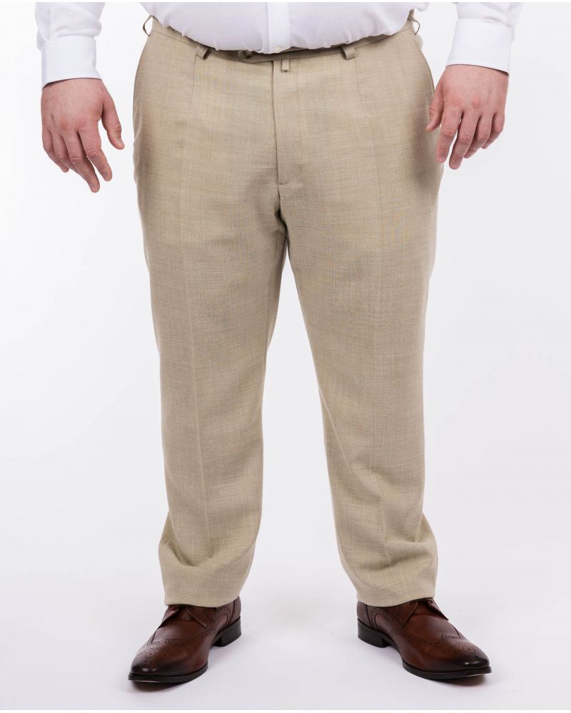 Pantalon en lin grande taille beige