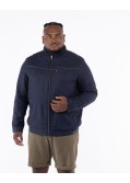Blouson en coton et lin grande taille bleu marine