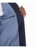 Blouson en coton et lin grande taille bleu marine