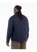 Blouson en coton et lin grande taille bleu marine