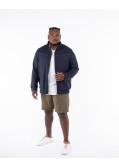 Blouson en coton et lin grande taille bleu marine