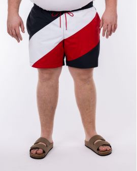 Short de bain tricolore grande taille bleu marine