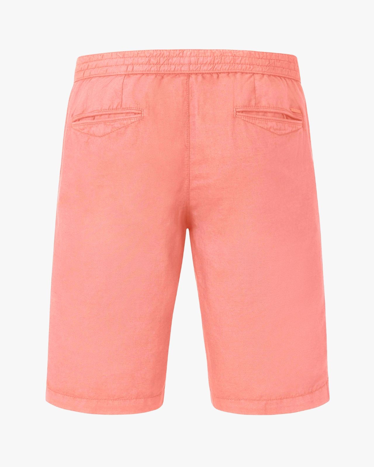 Short chino en coton et lin grande taille rose