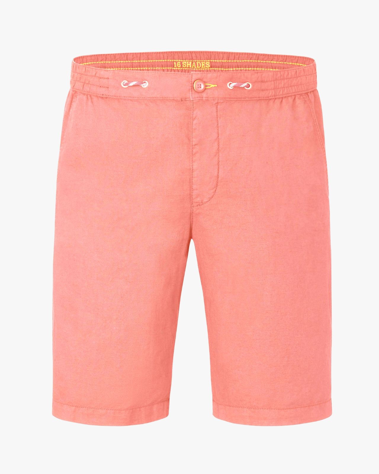Short chino en coton et lin grande taille rose