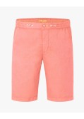 Short chino en coton et lin grande taille rose