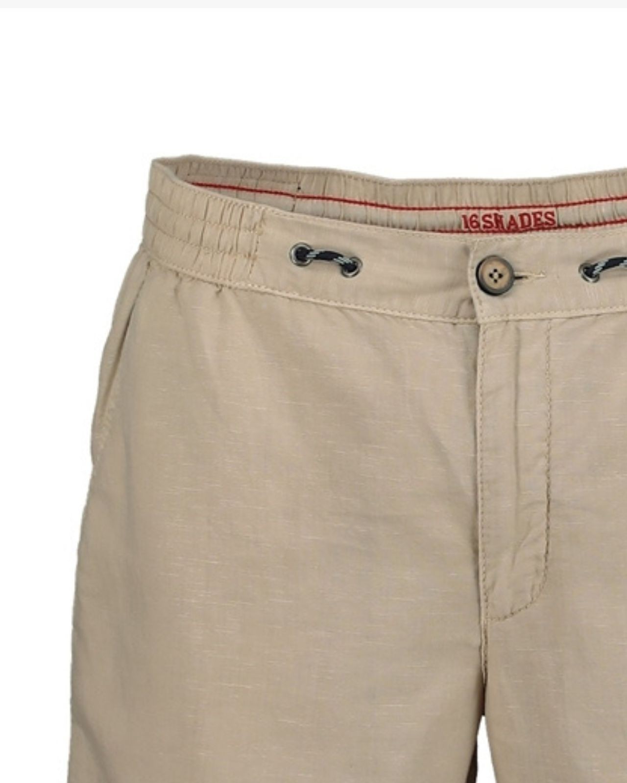 Short chino en coton et lin grande taille beige