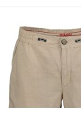 Short chino en coton et lin grande taille beige