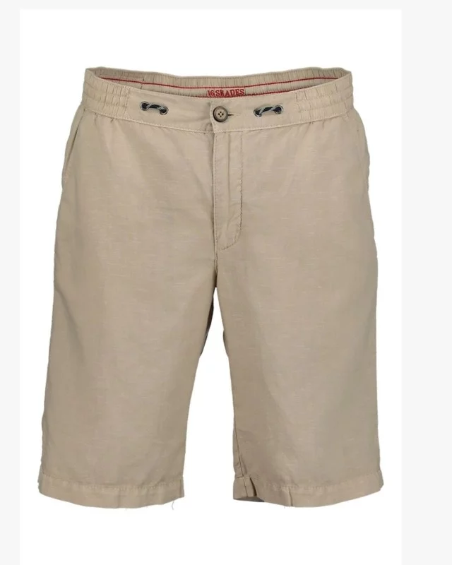 Short chino en coton et lin grande taille beige