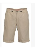 Short chino en coton et lin grande taille beige