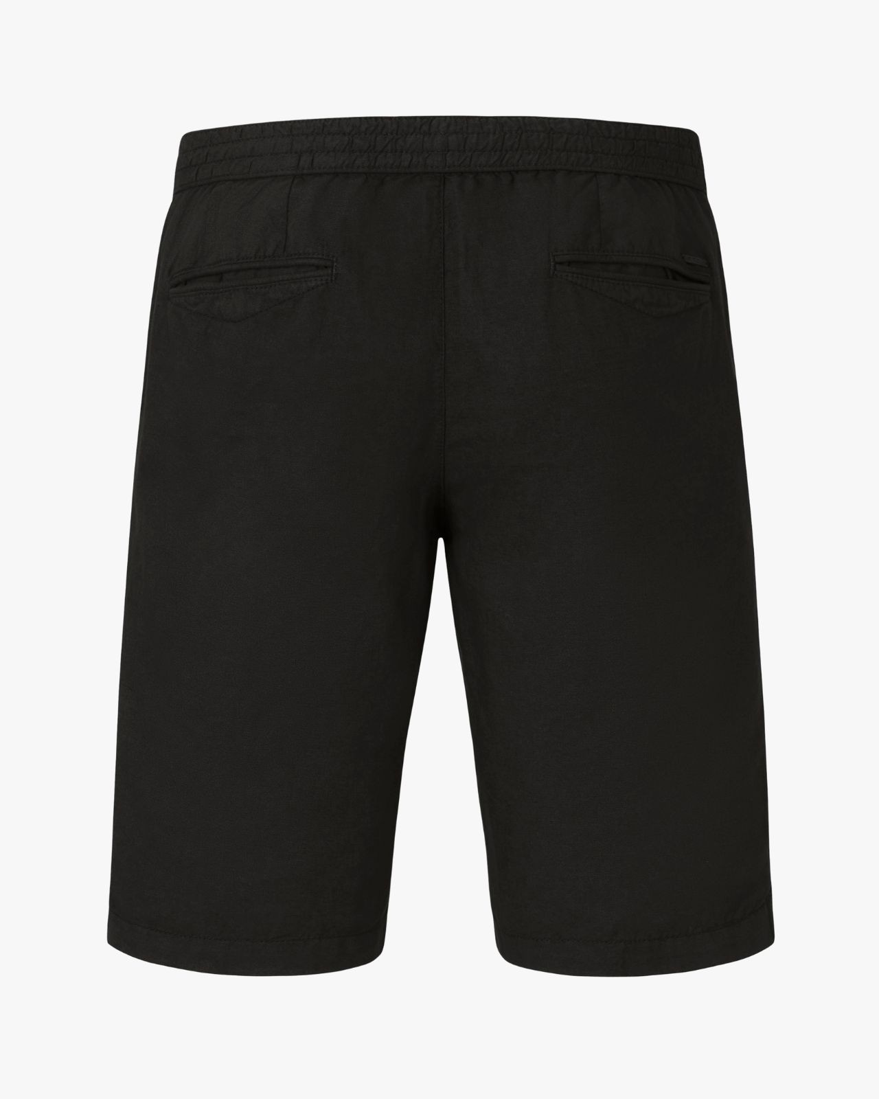 Short chino en coton et lin grande taille noir