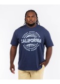 T-shirt col rond California grande taille bleu marine