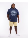T-shirt col rond California grande taille bleu marine