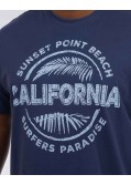 T-shirt col rond California grande taille bleu marine