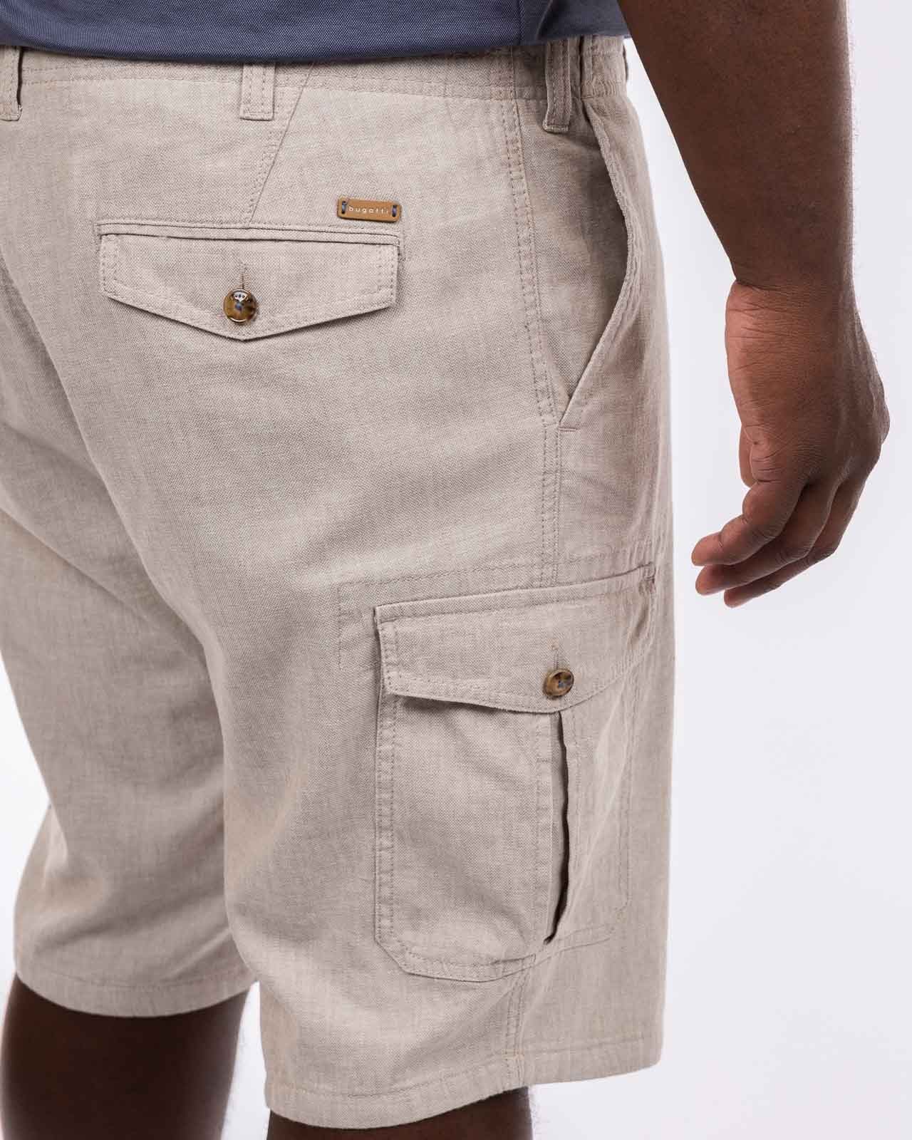 Short cargo en lin grande taille beige