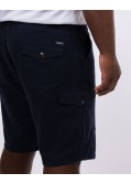Short cargo en lin grande taille bleu marine